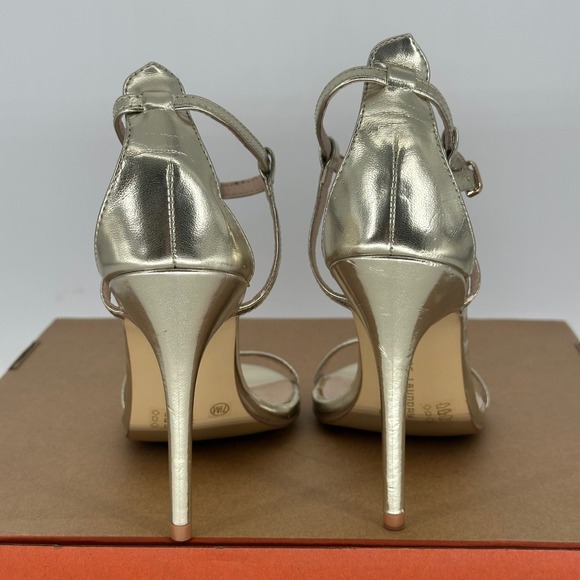Chinese Laundry Lulus Leo Light T Gold Strap Dress Sandal Stiletto High Heel 7.5
